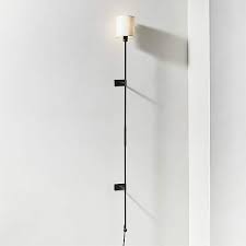 Leggero Black Pole Plug In Wall Sconce