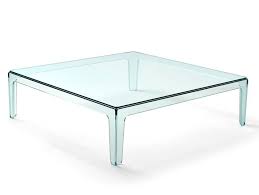 Square Float Glass Coffee Table Ghost