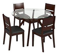 4 Seater Glass Top Dining Table At