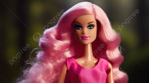 barbie doll in pink with long hair