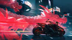 Cyberpunk 2077 V Motorcycle Dragon 4K ...