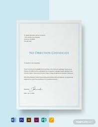 Free No Objection Certificate From Employer Template Word