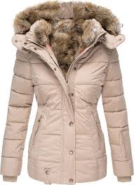 Warm Fur Lining Zip Coats Faux Fur Hood