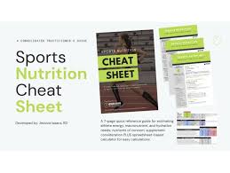 sports nutrition cheat sheet