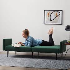 Green Velvet Futon Chair Sofa Bed
