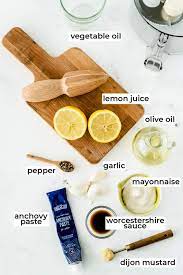 Homemade Caesar Dressing Ingredients gambar png