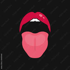 open mouth women lips and tongue logo