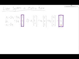 System Of Equations In Matrix Form