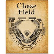 Chase Field Baseball Stadium Seating Chart 11x14 Unframed Art Print Great Sports Bar Decor And Gift For Baseball Fans