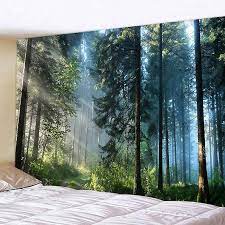 3d Forest Scenery Wall Hanging Tapestry