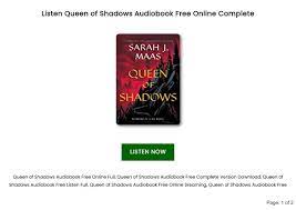Queen of Shadows Audiobook Free Online by AleenaVaughan - Issuu