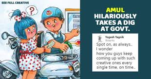 Government to citizens, after reducing petrol prices by 60 paise. Amul Takes A Dig At Fuel Price Hike Bollywood Style It Is Seriously Funny