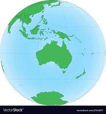 topographic map australia on globe