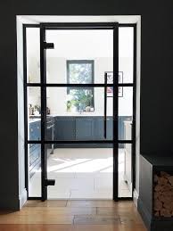 T Bar Metal Framed Glass Doors For A