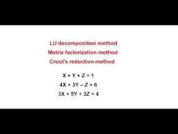 Lu Decomposition Matrix Factorization