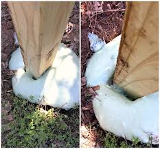 expanding foam fence post mix review