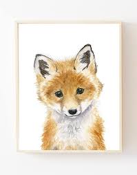 Fox Painting Baby Animal Paintingsbaby