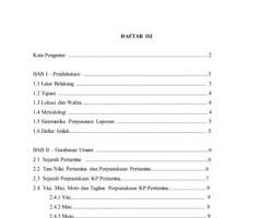 Gambar Daftar Isi laporan PKL