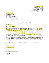 lease termination letter to tenant