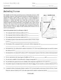 Solubility Curve Practice Problems Worksheet Briefencounters