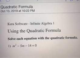 Solved Quadratic Formula Oct 13 2019