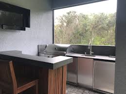 simple steel cabinets outdoor kitchen