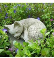 Sleeping Cat Statue Reconstituted