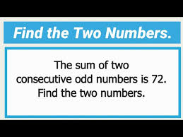 the sum of two consecutive odd numbers