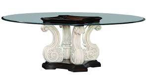 Glass Topped Dining Table With Scrolled