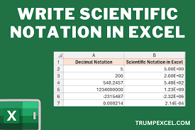 write scientific notation in excel