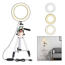 Wholesale 7 9 Inch Led Fill Light Dimmable Ring Portable Ring Light With Tripod Silver From China
