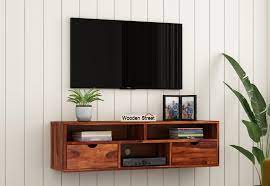 lynton wall mounted tv unit honey
