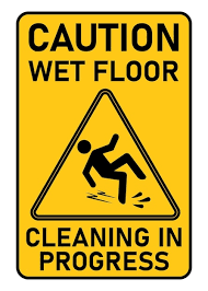vector caution wet floor slippery