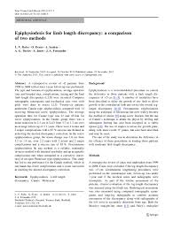 Pdf Epiphysiodesis For Limb Length Discrepancy A