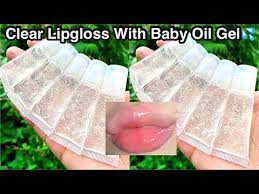 diy clear lipgloss with baby oil gel