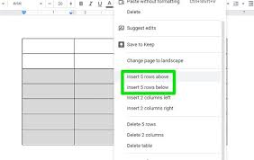 a row to a table in google docs
