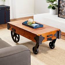 Industrial Farmhouse Coffee Table Cart