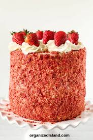 strawberry crunch cake organized island