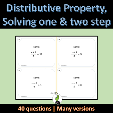 Solve Equations 3 Algebra Task Cards