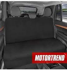 Motor Trend Aquashield Waterproof Black Padded Neoprene Rear Bench Seat Cover For Cars Ideal Back Seat Protector For Kids Dogs Interior Cover