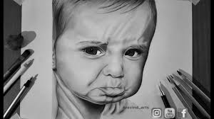 Color pencil of my baby pic. Crying Baby Pencil Sketch Drawing Aravind Arts Youtube