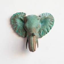 Faux Taxidermy Mini Elephant Head Wall