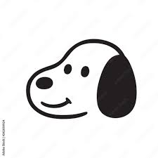 simple cartoon dog face drawing stock