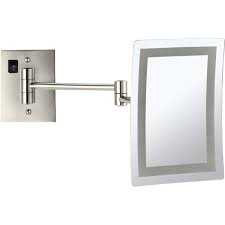 glimmer by nameeks led light wall mounted makeup mirror satin nickel
