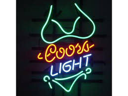 Fashion Neon Sign Coors Light Green Bikini Girl Real Glass Neon Light Sign Home Beer Bar Pub Game Room Windows Garage Wall Sign 17x13 Newegg Com