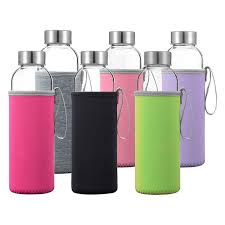 Glass Water Bottle With Stainless Steel