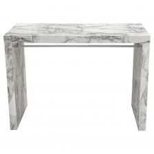 Faux Marble Waterfall Bar Height Table