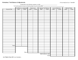 Worksheet Trial Balance And