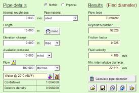 Pipe Flow Wizard Software Flow Rate And Pipe Pressure Drop