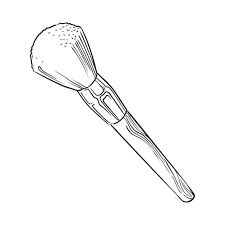 makeup brush isolated hand drawn vector